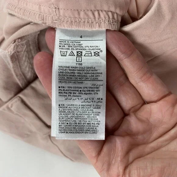 Old Navy Pink Bamboo Stretch Canvas High Rise Skinny Pixie Pant 4 - Picture 4 of 7